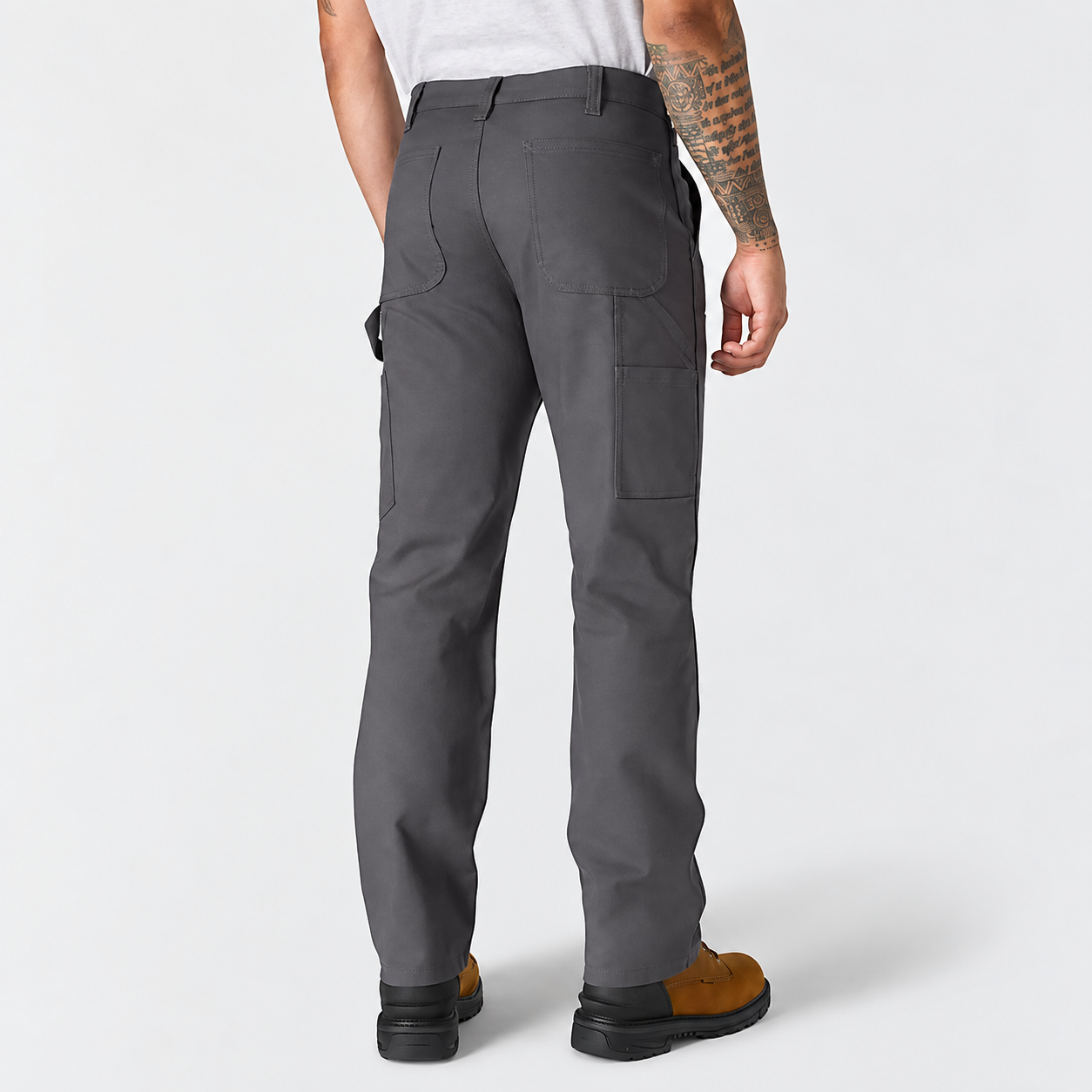 Men's Shadow heavy-duty duck work pants, full back view