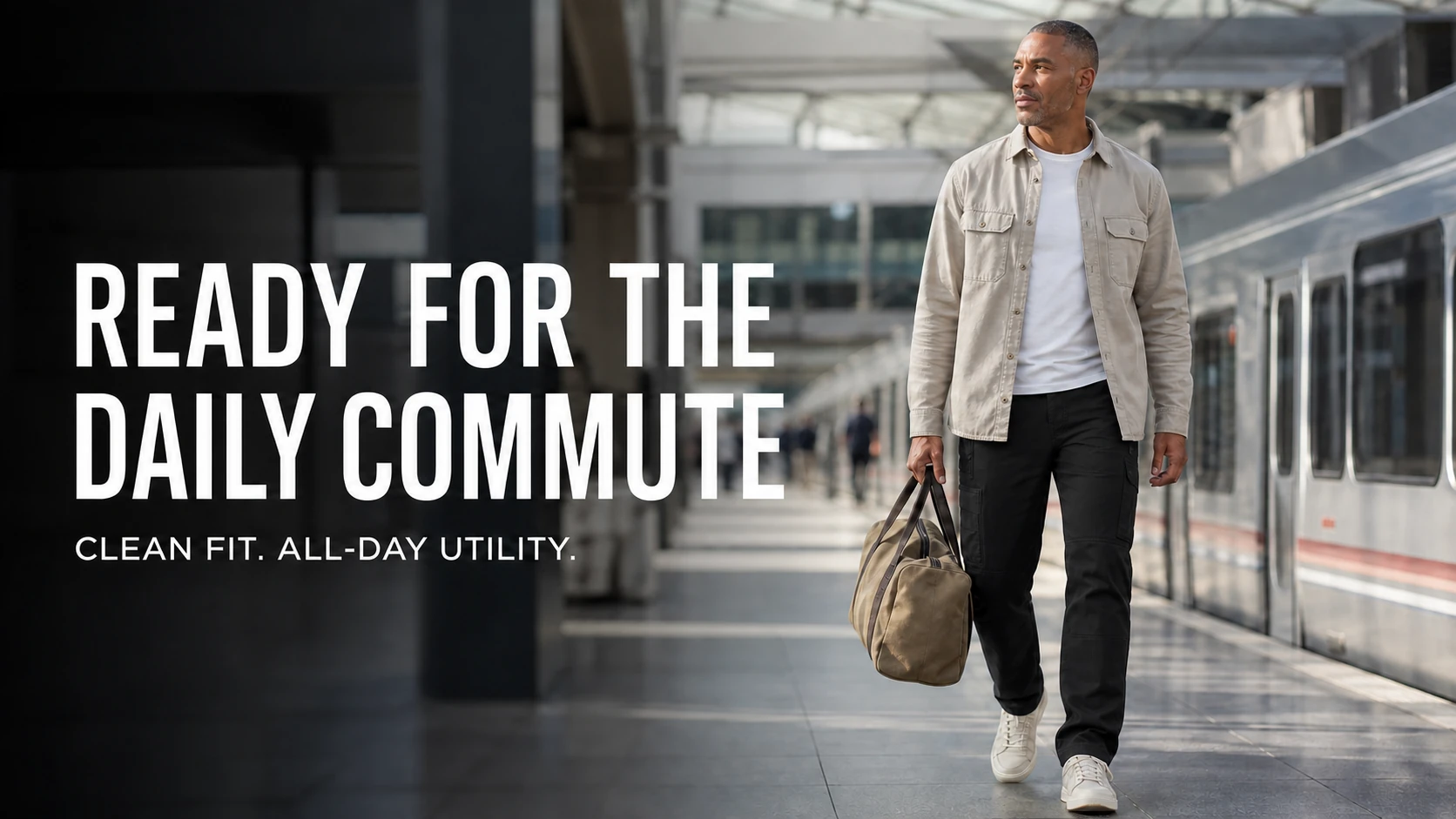 Black cargo pants for a daily commute