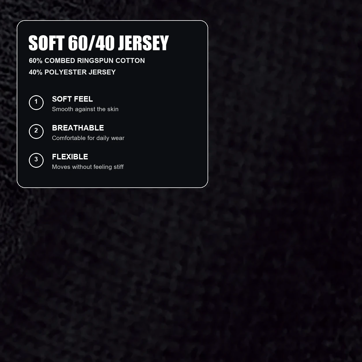 Soft 60 percent cotton 40 percent polyester jersey fabric