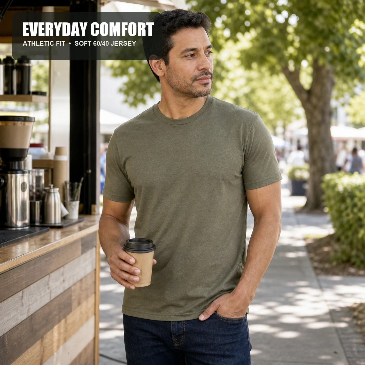 Men's ultra-soft athletic-fit T-shirt everyday lifestyle view