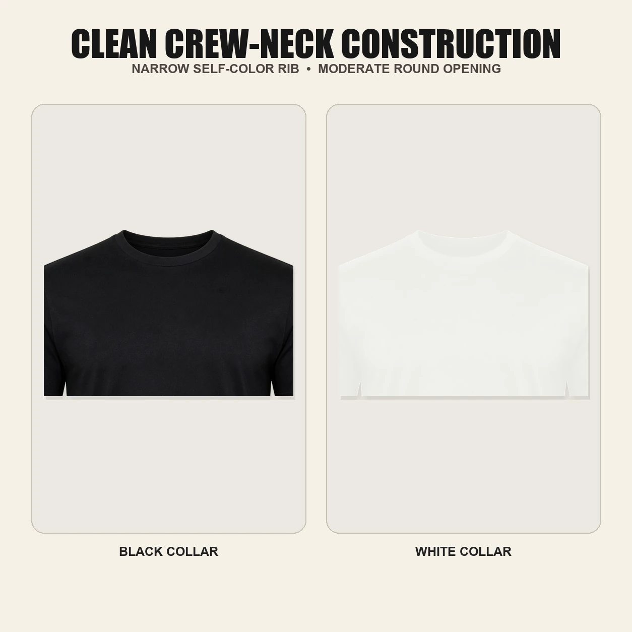 Narrow crew neck collar detail