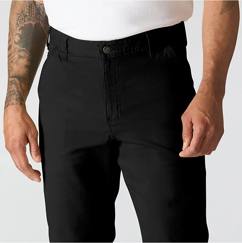 Mid-rise waistband and reinforced front pocket detail