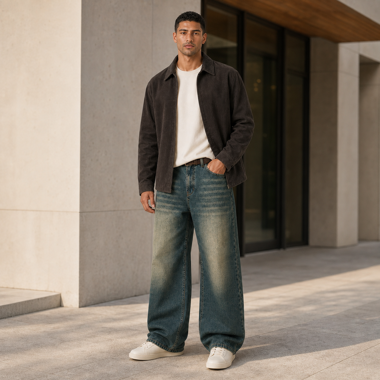 Men's Vintage Wash Loose Wide-Leg Jeans - 4 & 6 Pack