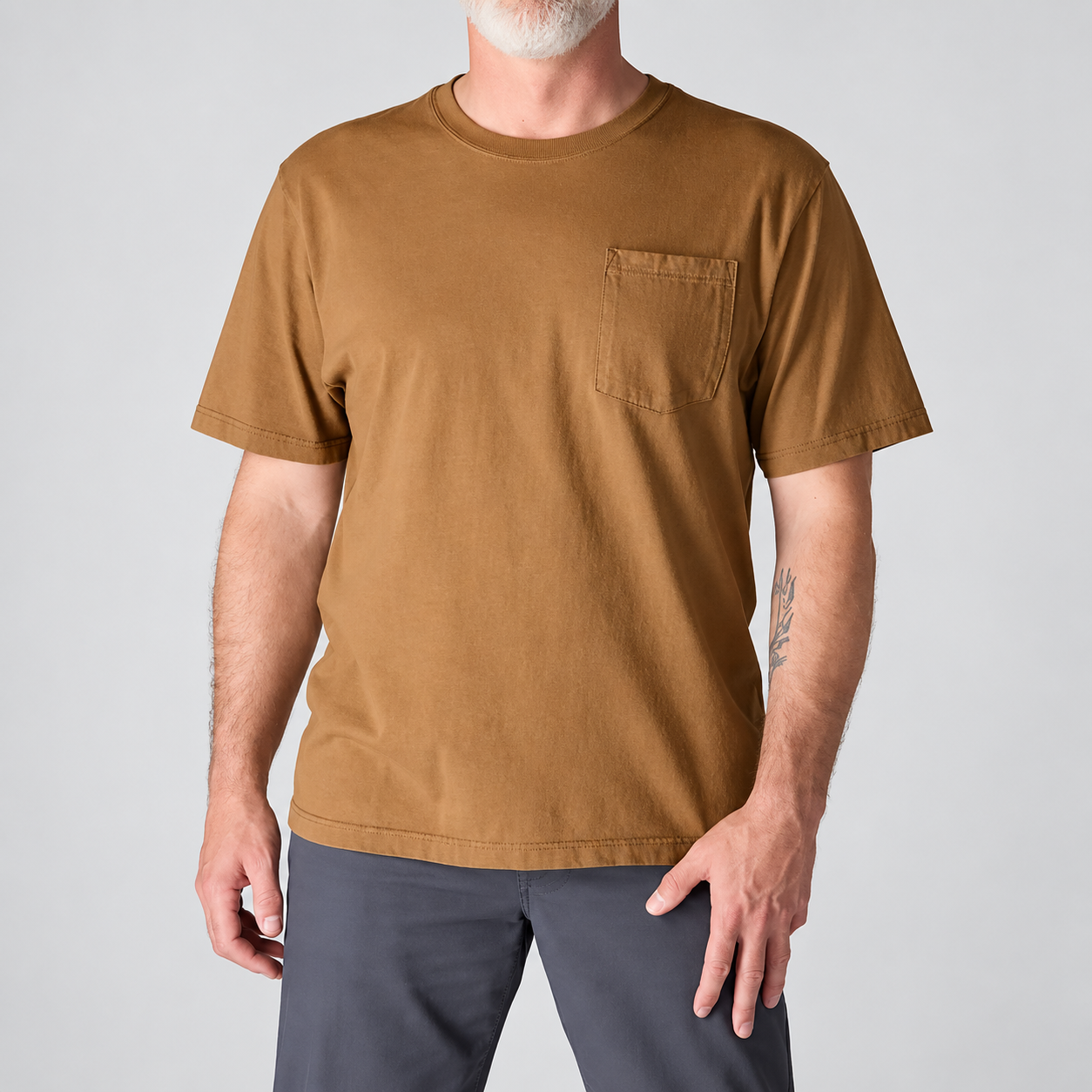 Workwear Brown heavyweight pocket T-shirt
