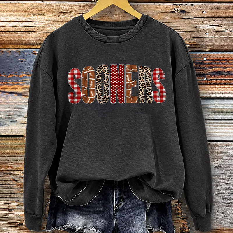 Leopard Sooners Football Sweatshirt