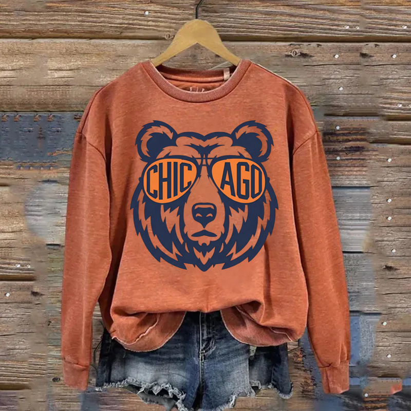 Chicago Mascot Sunglasses Football Sweatshirt