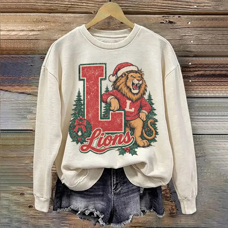 Lions Mascot Football Christmas Sweatshirt