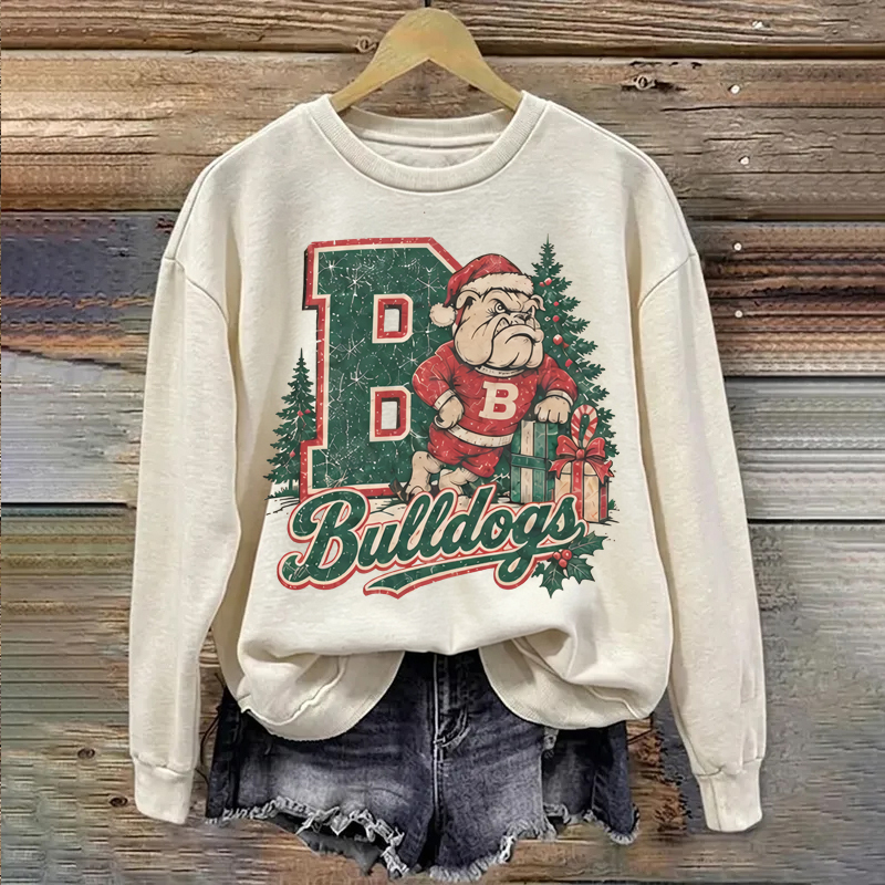Bulldogs Mascot Football Christmas Sweatshirt