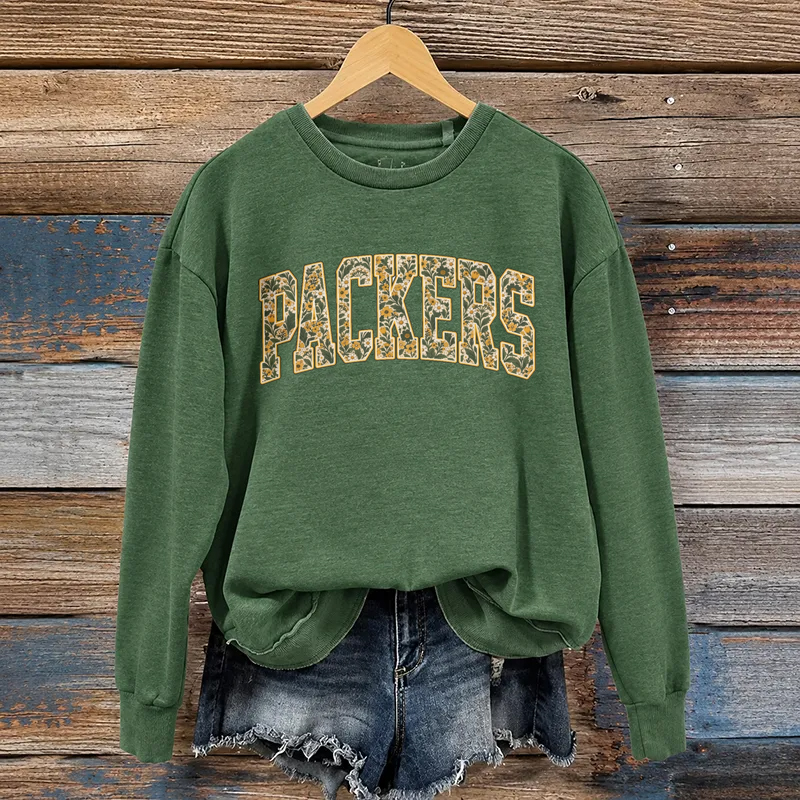 Floral Green Bay Football Sweatshirt
