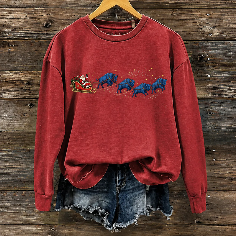 Buffalos Santa Football Christmas Sweatshirt