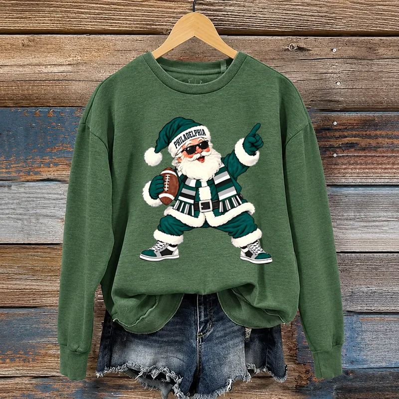 Philadelphia Football Santa Sweatshirt