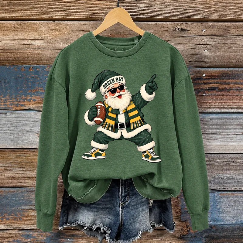 Green Bay Football Santa Sweatshirt