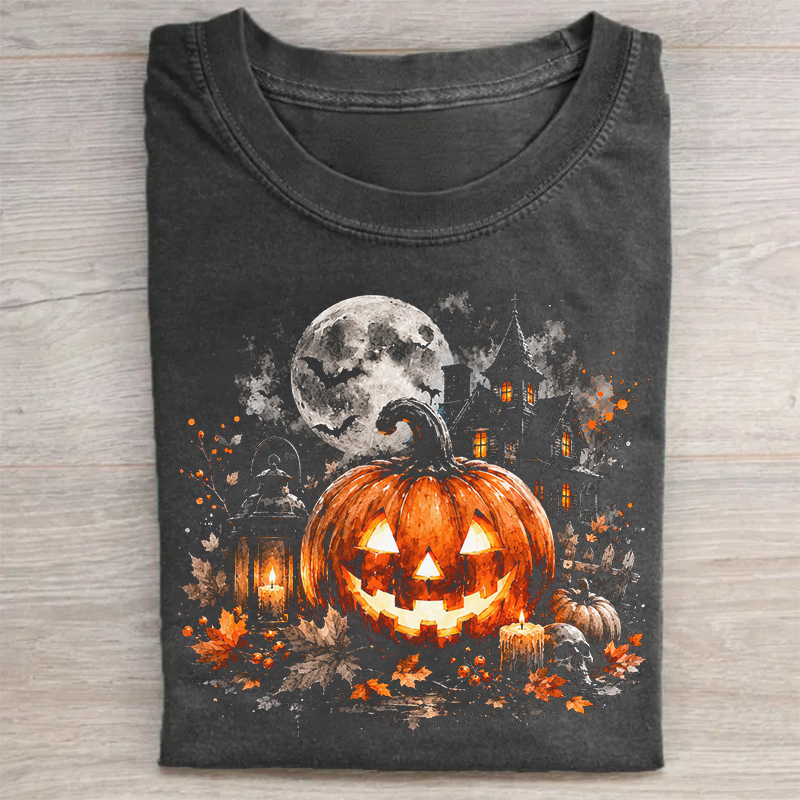 Spooky Season Moon Graphic T-shirt