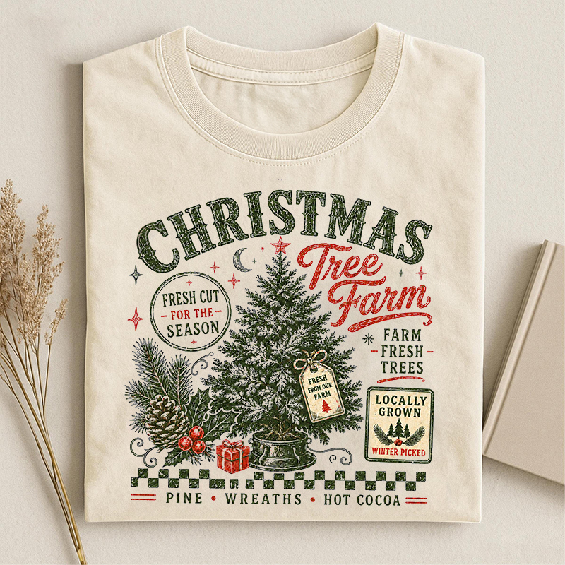 Retro Christmas Tree Farm T-shirt