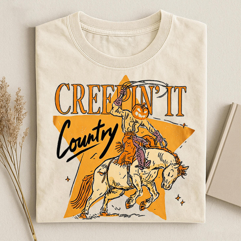 Creepin Country Pumpkin Cowboy T-shirt