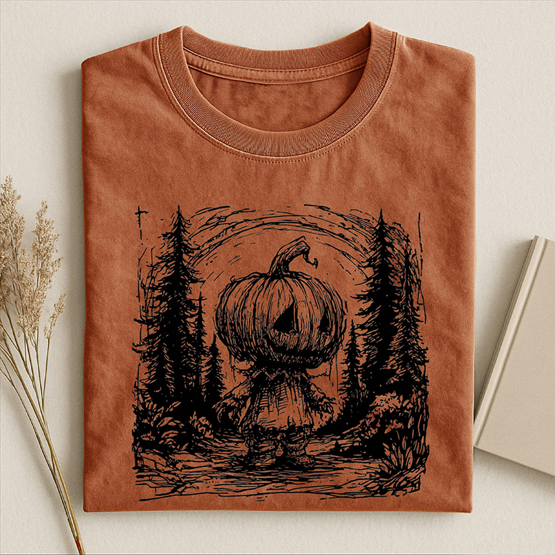 Pumpkin Head Horror Character T-shirt