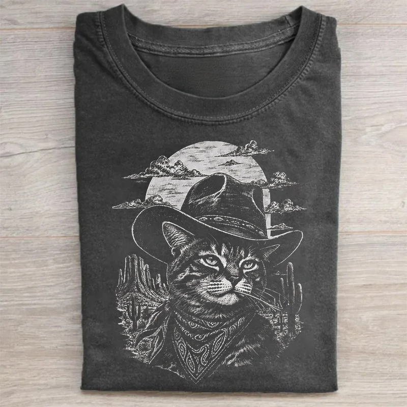 Vintage Cowboy Cat T-shirt