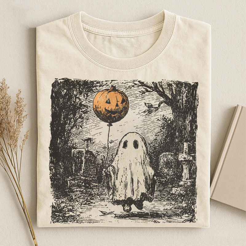Intage Ghost Pumpkin Balloon T-shirt
