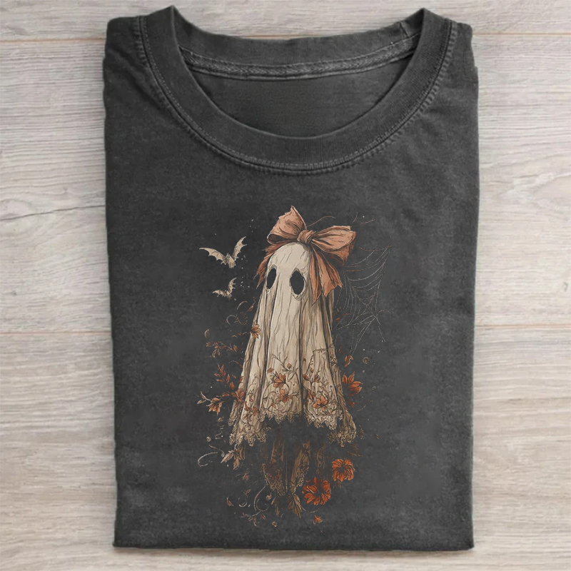Boho Ghost With Bow Halloween T-shirt