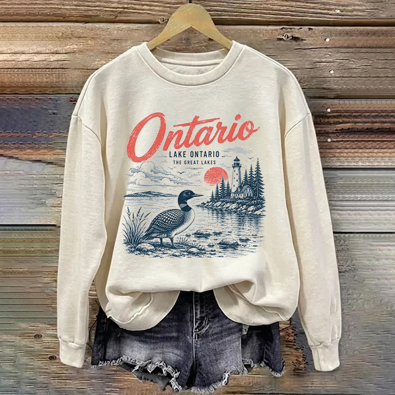Vintage Loon Lighthouse Lake Ontario Sweatshirt