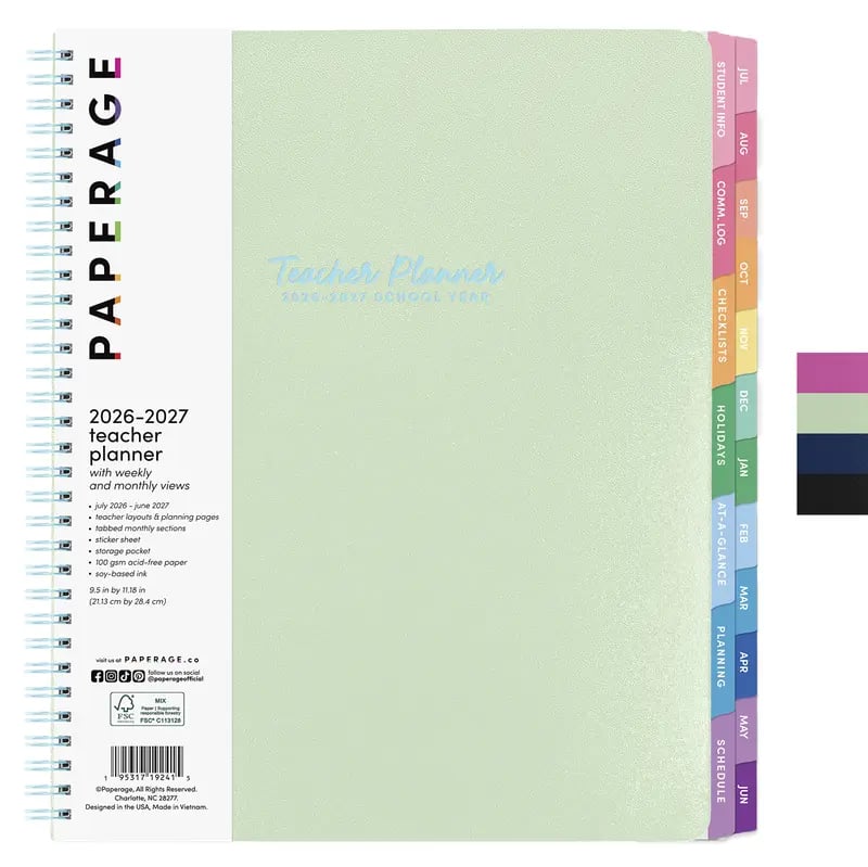 📕Your All-in-One 2026–2027 Teacher Planner ✨Weekly & Monthly Academic Planner & Calendar (from July 2026 to June 2027)