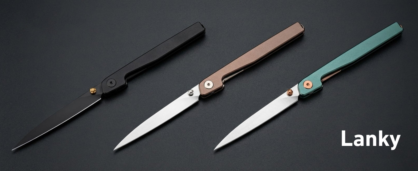 🔥Last Day Sale 50% OFF🎉 - Lanky Liner Lock Front Flipper Knife Black Aluminum Handle