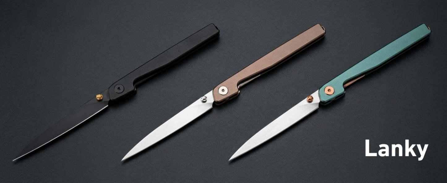 🔥Last Day Sale 50% OFF🎉 - Lanky Liner Lock Front Flipper Knife Black Aluminum Handle