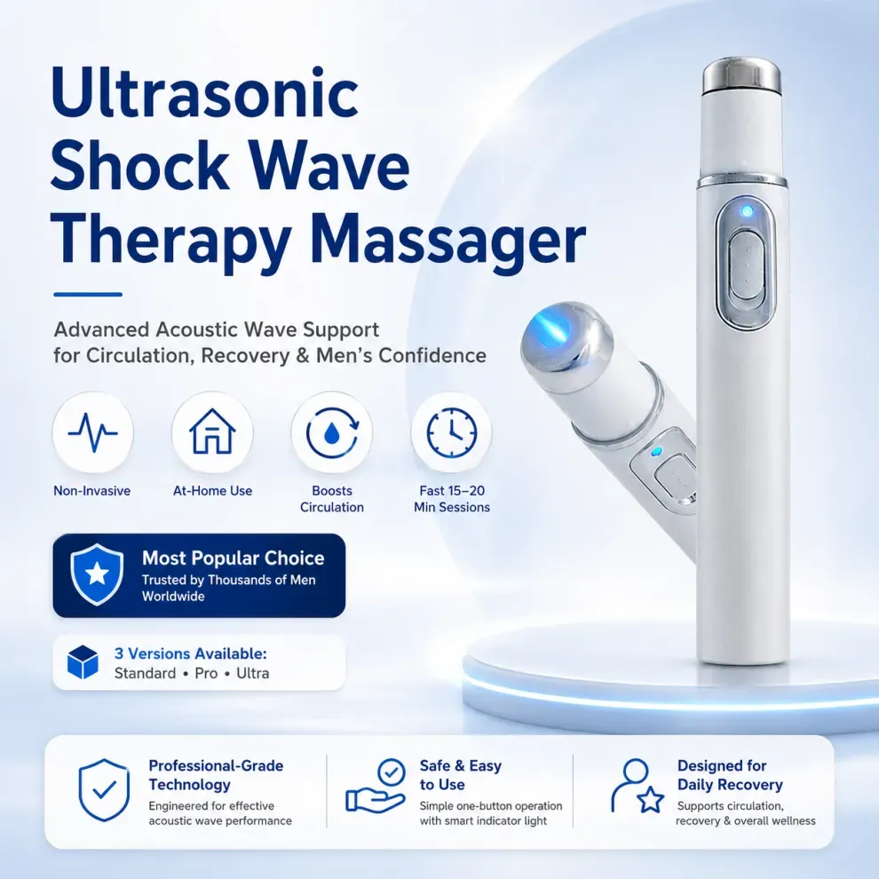 Ultrasonic Shock Wave Therapy Massager - Restore Circulation. Relieve Deep Pain. Rebuild Male Confidence.✅