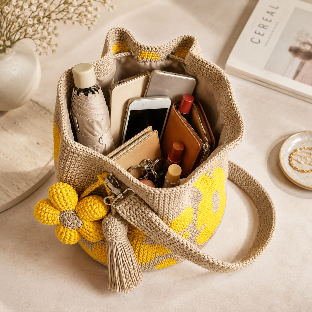 HANDCRAFTED CROCHET FLOWER BAG