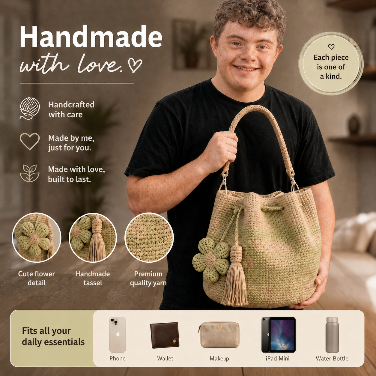 HANDCRAFTED CROCHET FLOWER BAG