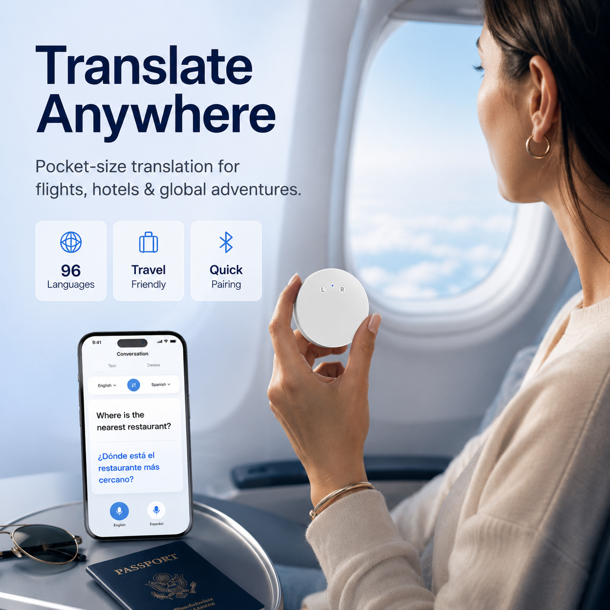 AI Pocket Translator – Real-Time Two-Way Voice Translation in 165+ Languages 💬