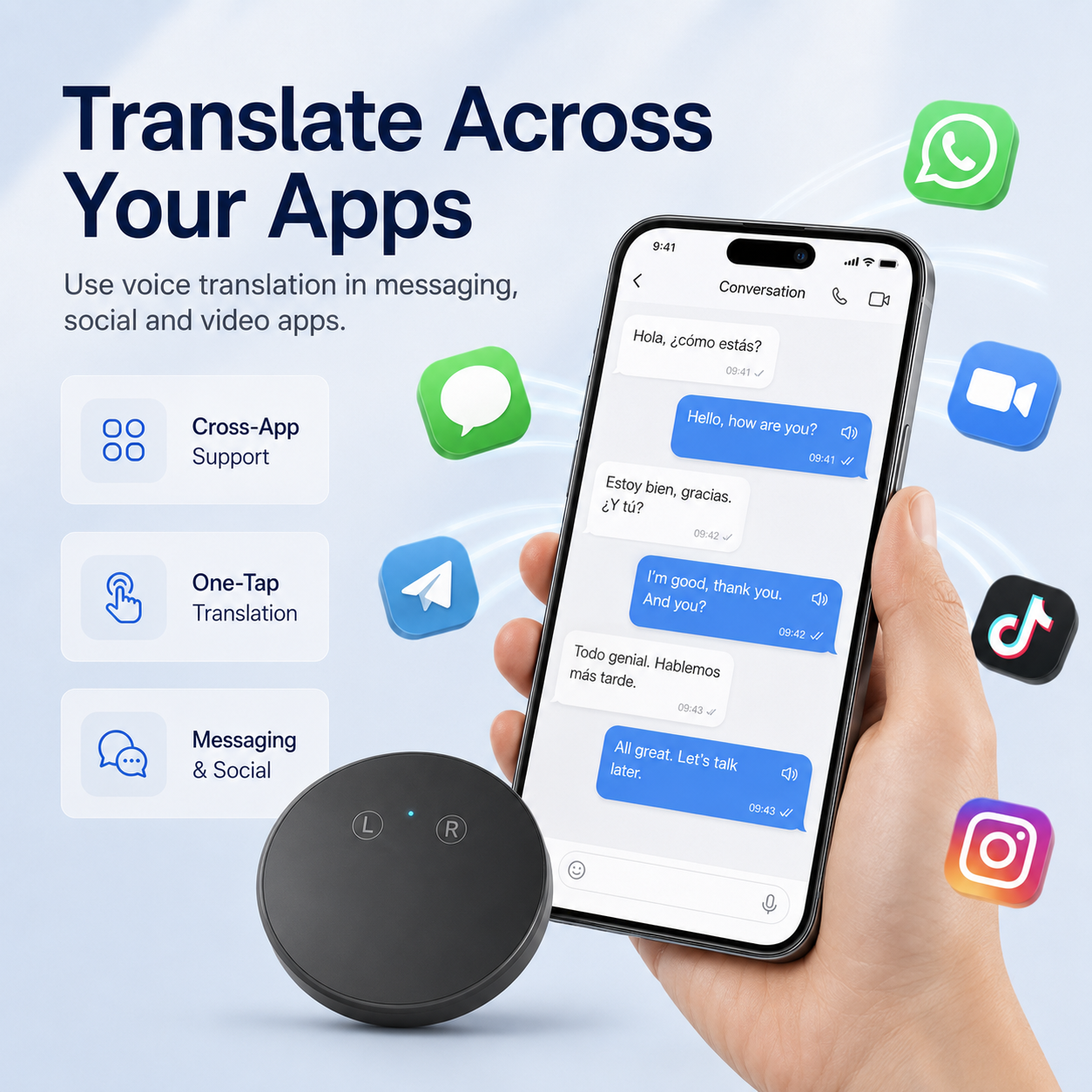 AI Pocket Translator – Real-Time Two-Way Voice Translation in 165+ Languages 💬