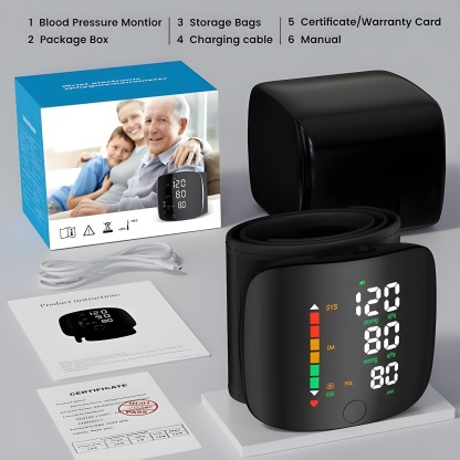 Wrist Blood Pressure Monitor – LED Display, Adjustable, Health Tracking
