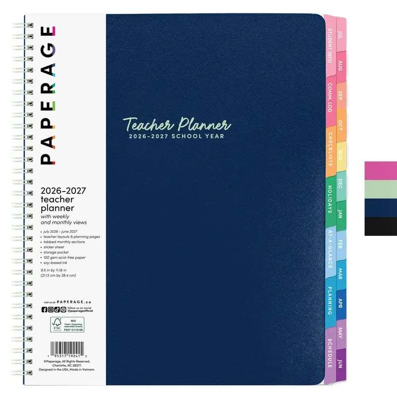 📕Your All-in-One 2026–2027 Teacher Planner ✨Weekly & Monthly Academic Planner & Calendar (from July 2026 to June 2027)
