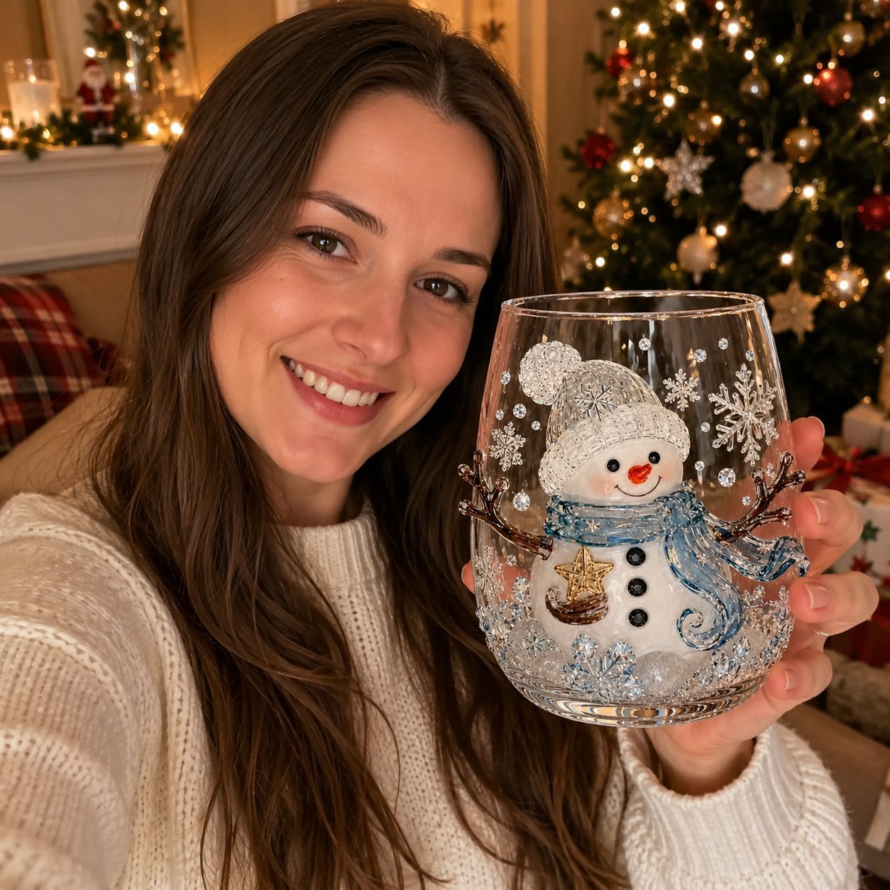🎄 LAST DAY 49% OFF – ✨ Magical Christmas 3D Glass Cup | Raised Festive Artwork, Sparkling Details & Holiday Gift Drinkware 🎅
