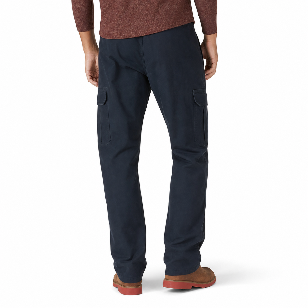 Men's relaxed straight cargo pants back view