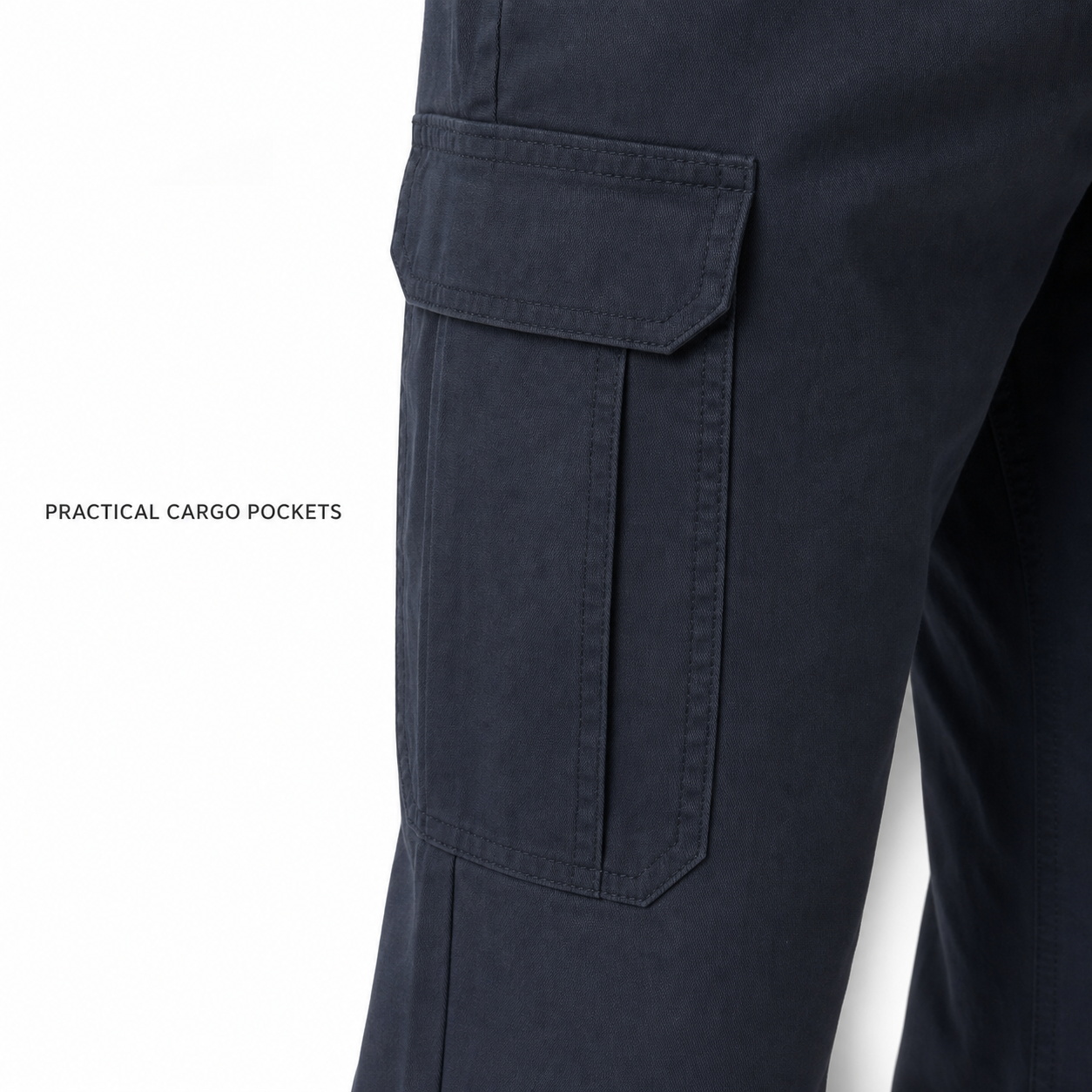 Cargo pocket and straight leg construction details