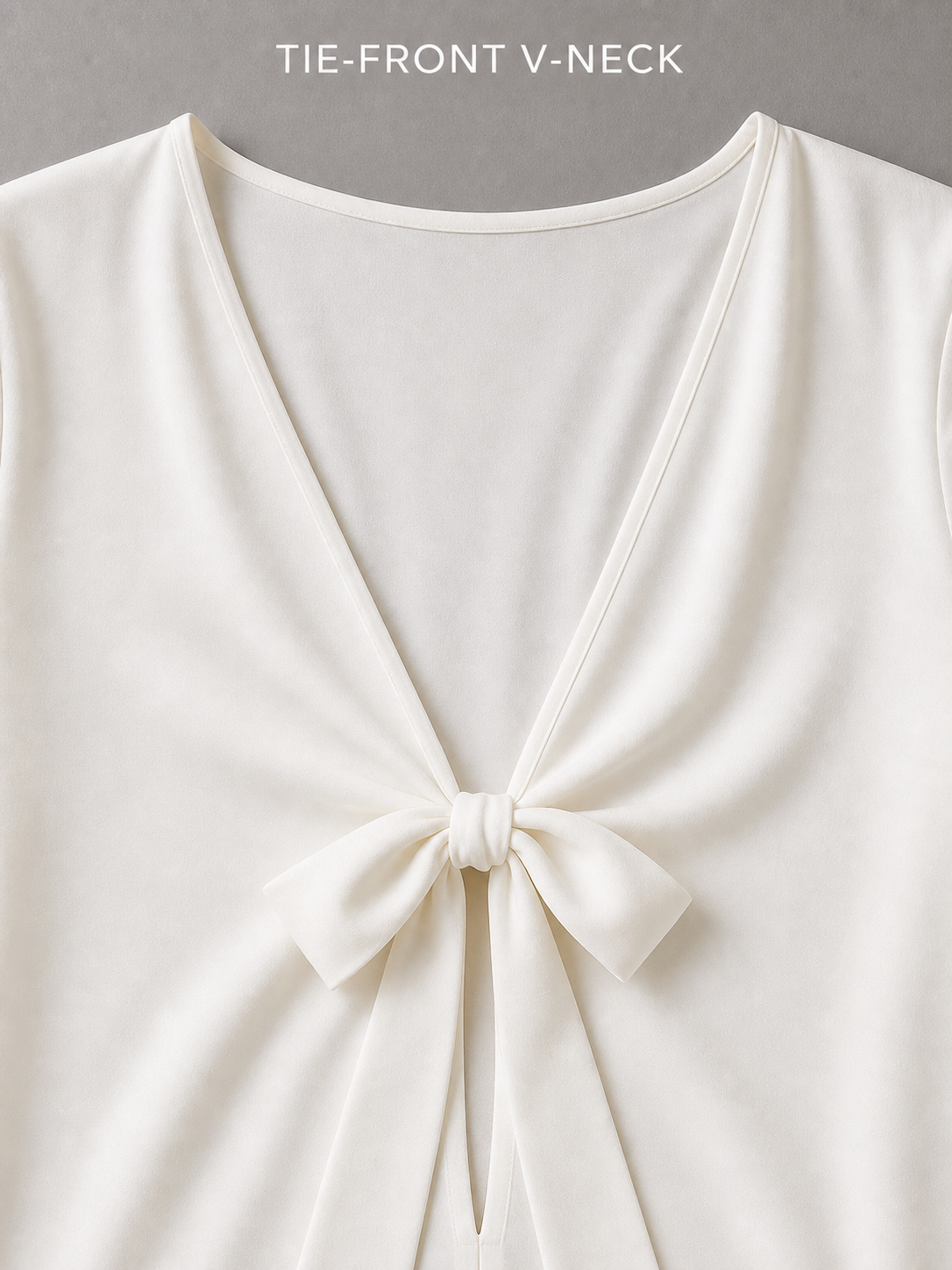 Tie-front V-neck construction detail