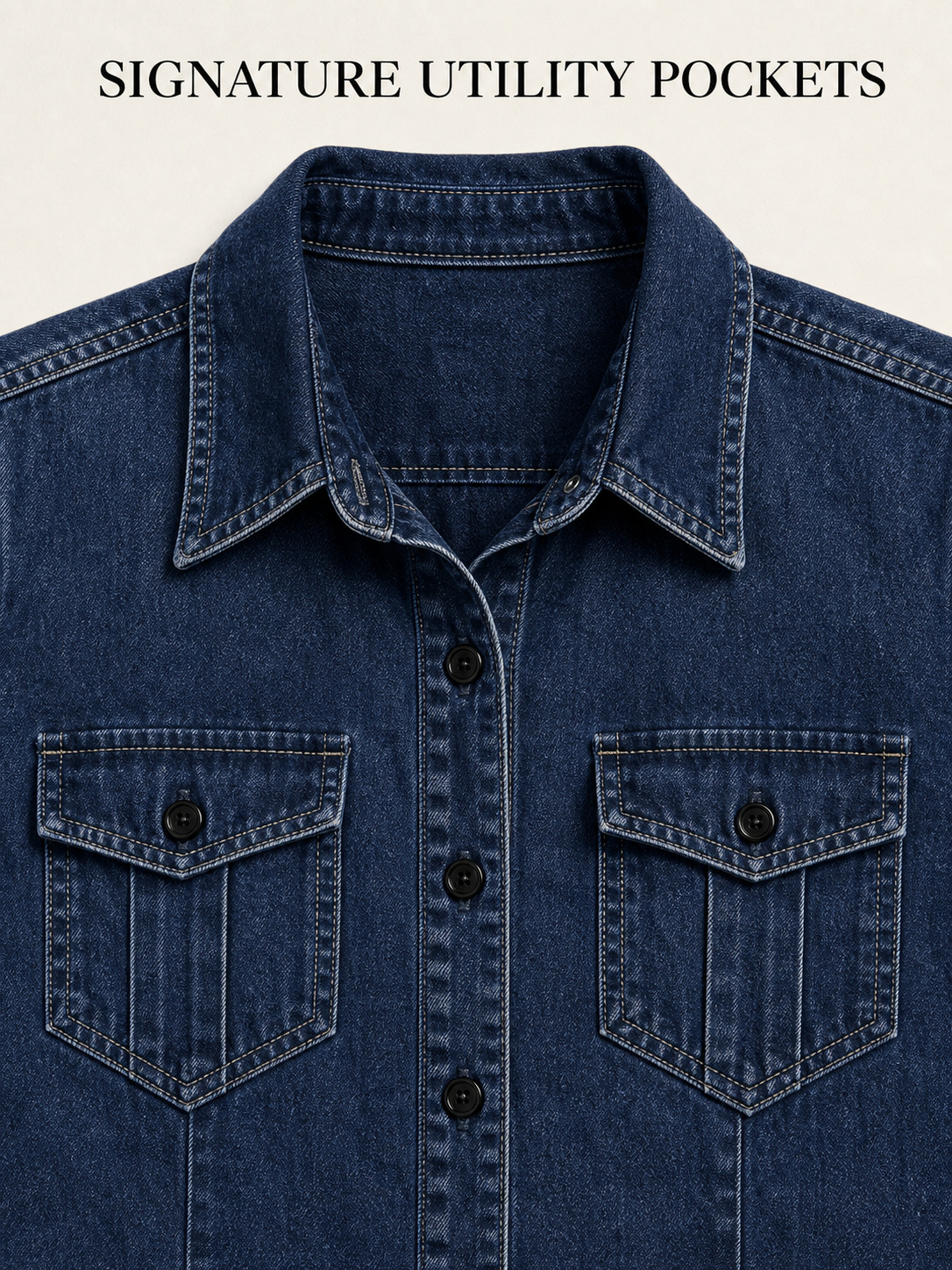 Buttoned utility chest pocket construction detail