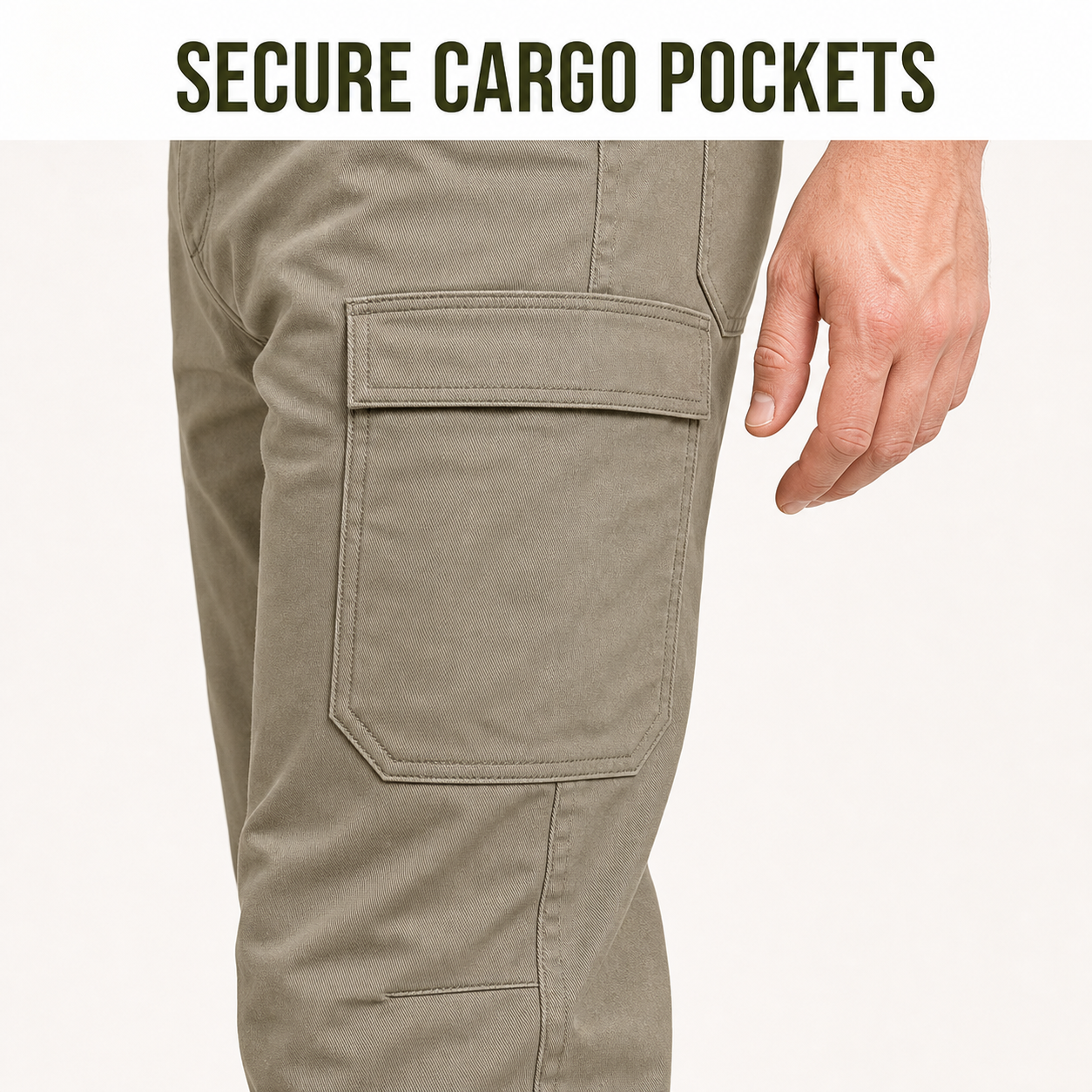 Secure flap cargo pocket construction detail