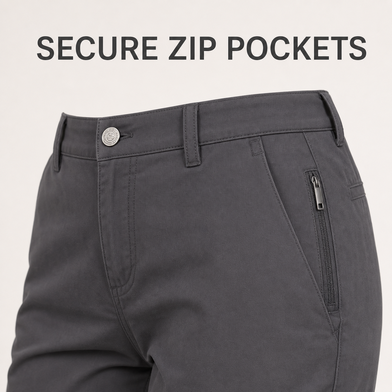 Secure zipper pocket structure detail