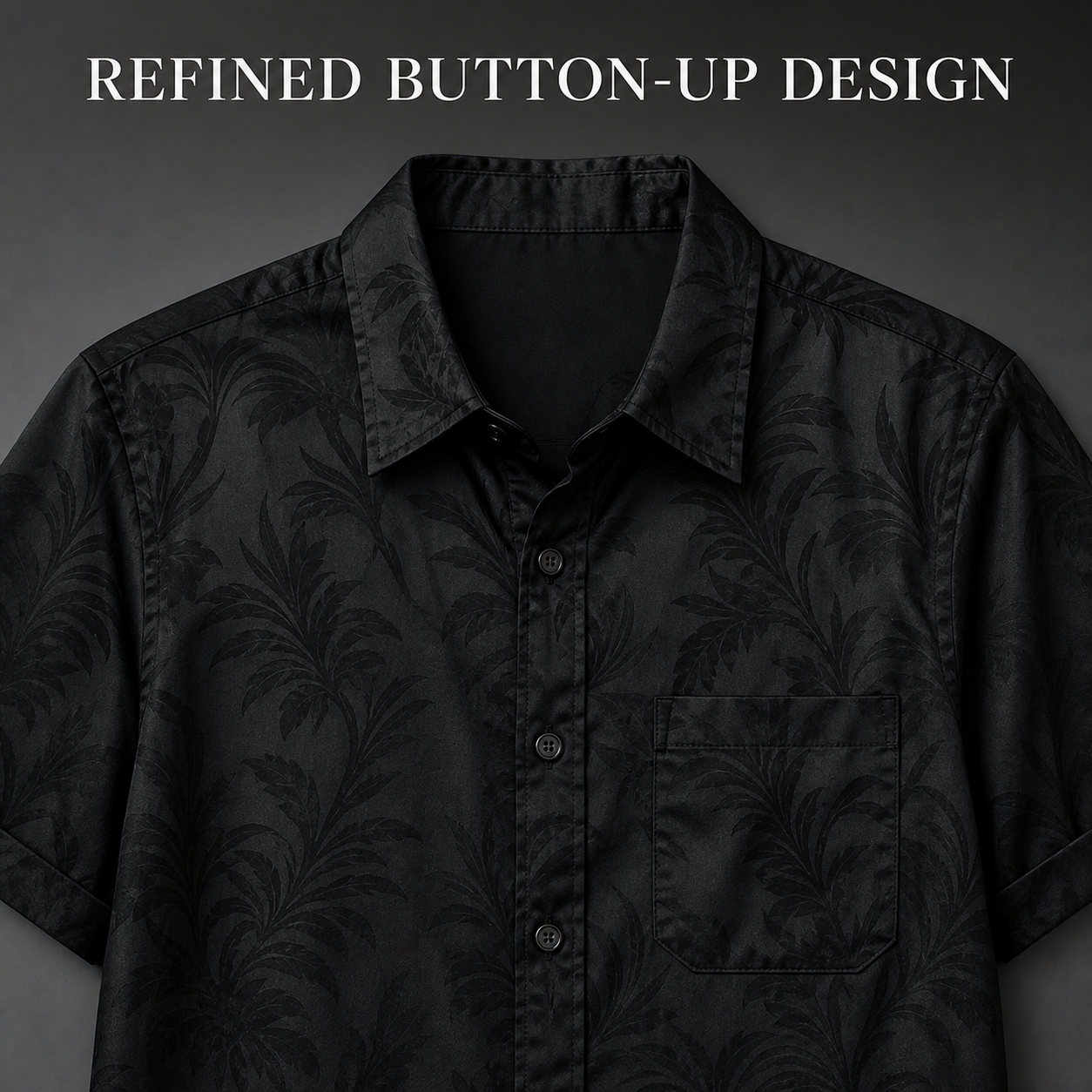 Refined collar and button-up design detail