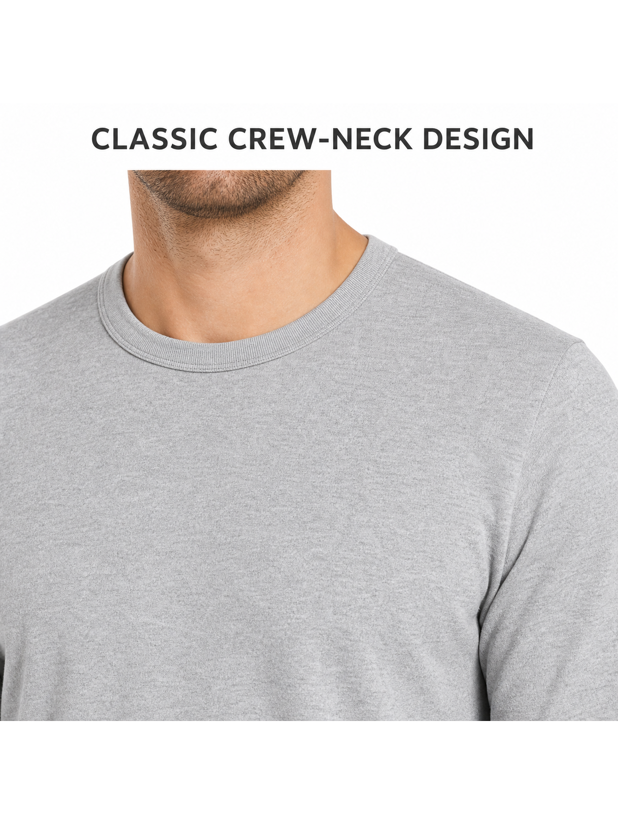 Classic ribbed crew-neck design detail