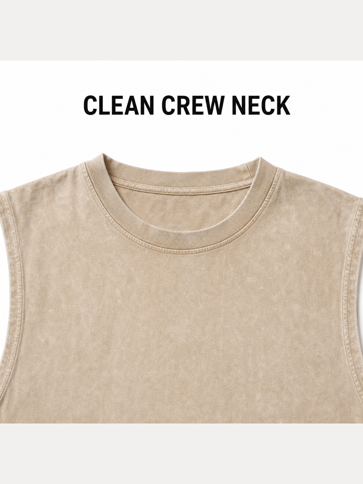 Clean crew-neck collar and shoulder construction