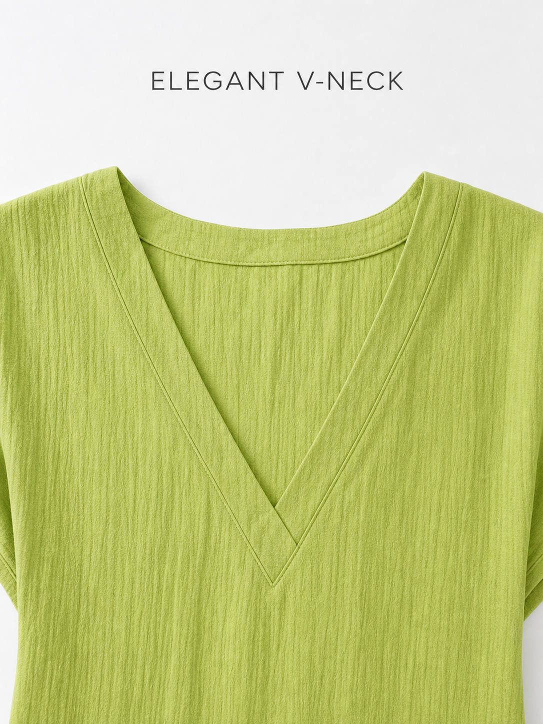 Wide bound V-neck structure detail
