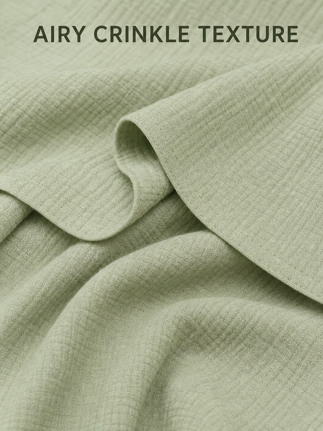 Airy crinkle rayon polyester fabric texture