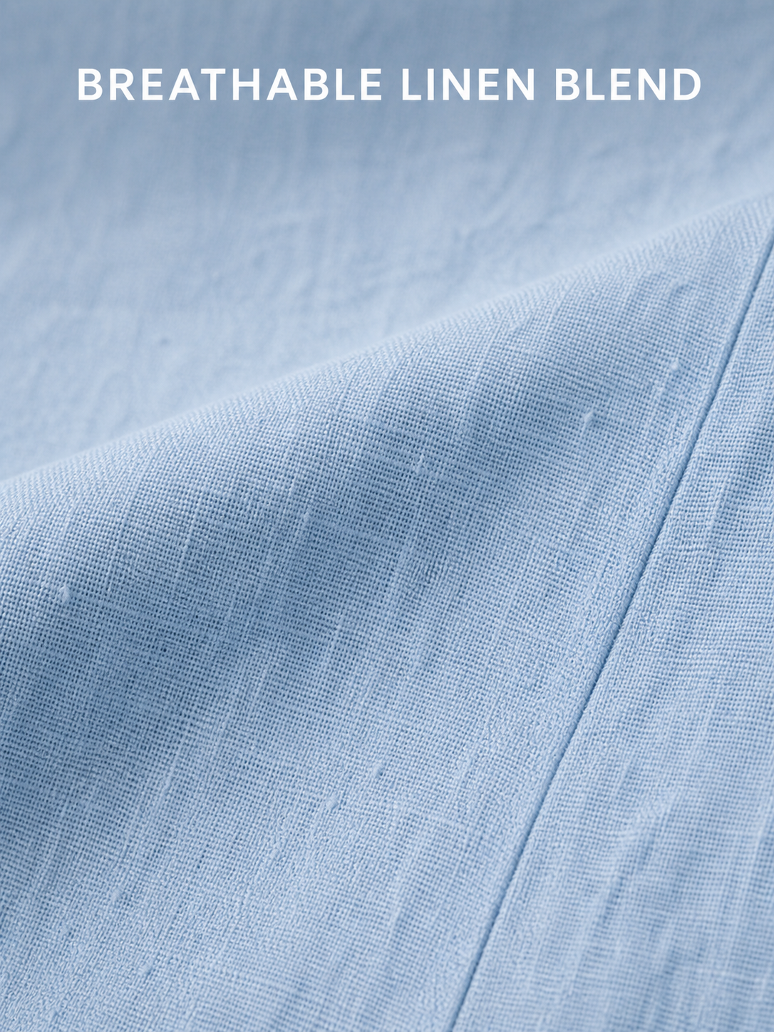 Breathable linen-viscose woven texture detail