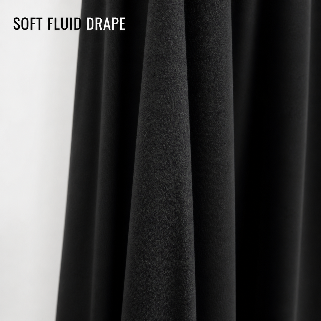 Smooth matte fabric with soft fluid drape detail