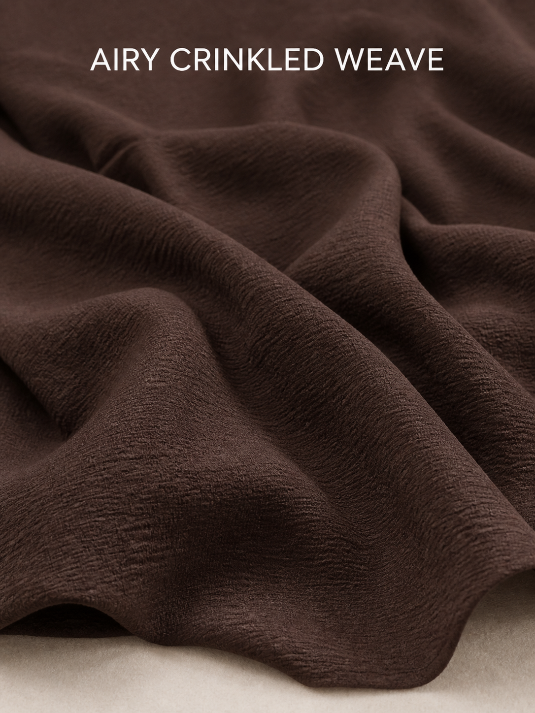 Airy matte crinkled woven fabric texture