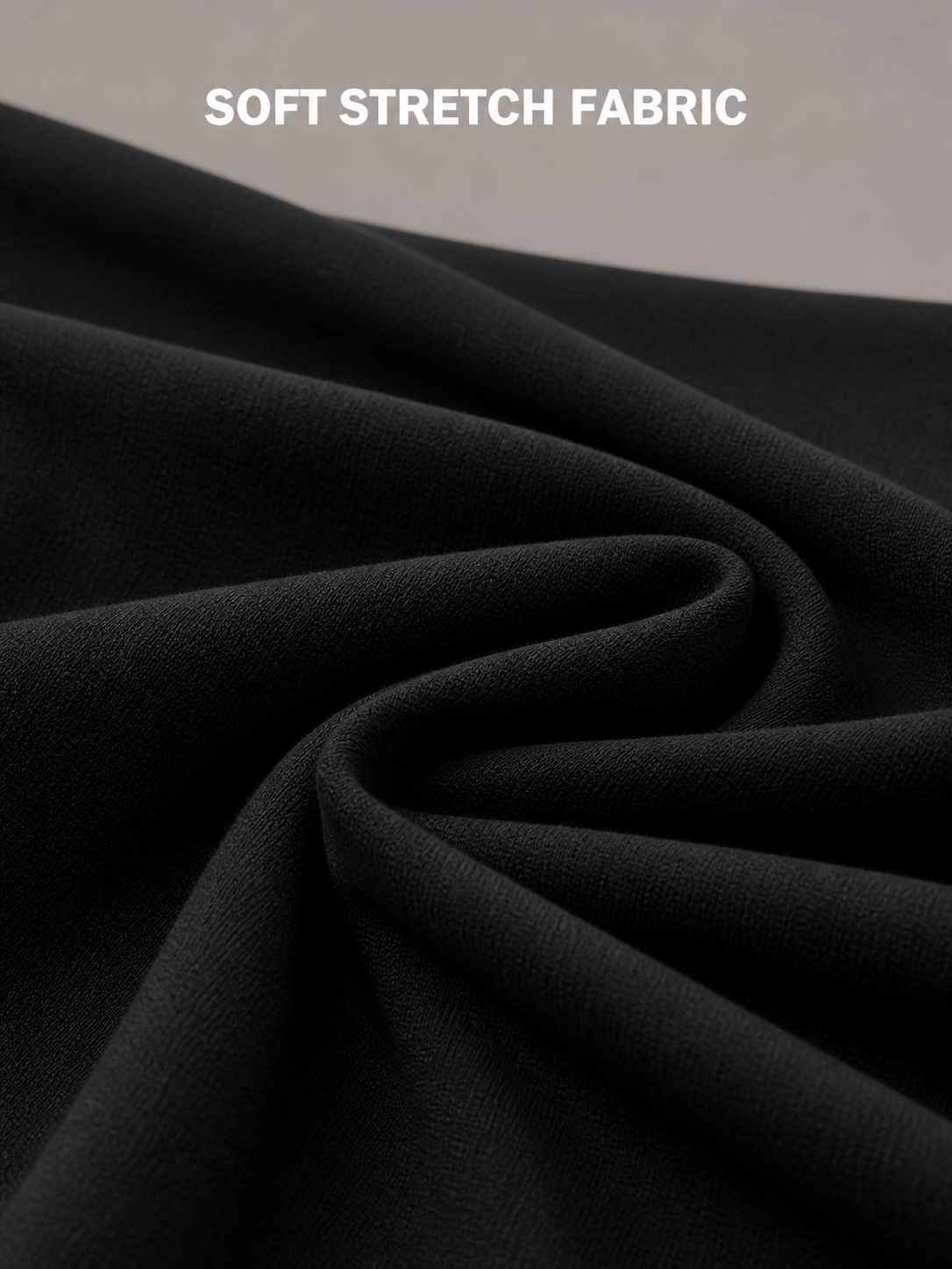 Soft black stretch fabric texture detail